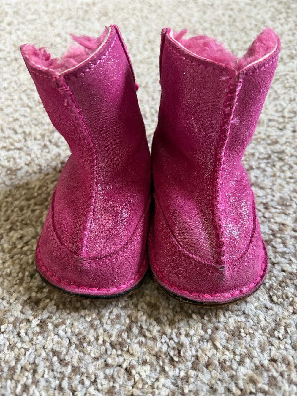 Pink sparkle baby UGG boots